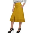 thumbnail image 3 of Moomaya Solid Cotton Skirts For Women Button Down A-Line Knee Length Skirts, 3 of 5