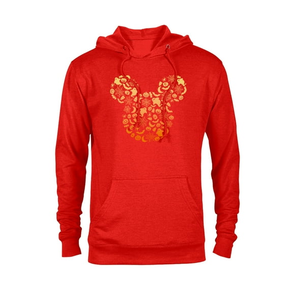 Disney Mickey Mouse Halloween Ghosts & Pumpkins Gradient - Pullover Hoodie for Adults - Customized-Red