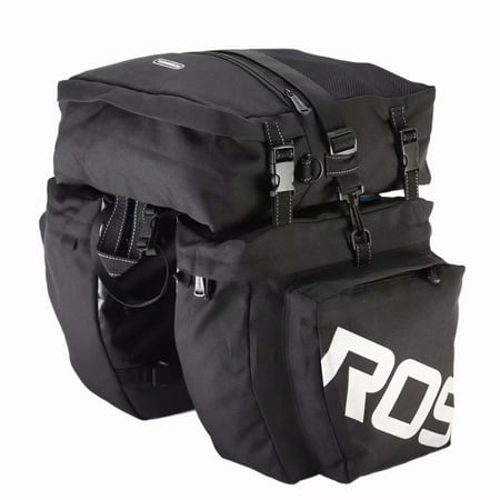 Waterproof Pannier - ROSWHEEL 3-in-1 Waterproof Bicycle Cycling Pannier Bag Gear Pack Black