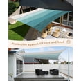 thumbnail image 4 of Sun Shade Sail 8x10Ft Teal Blue Striped Gradient Rustic Wood Board Uv Block Sunshade Canopy Outdoor Shade Cover Rectangle Shade Cloth For Patio Garden Yard Deck Pergola, 4 of 6