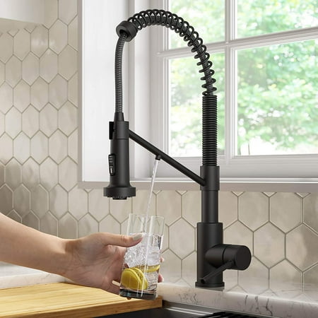 

JSTCL KFF-1610MB Bolden 2-in-1 Commercial Style Pull-Down Single Handle Filter Kitchen Faucet for Reverse Osmosis or Water Filtration SystemMatte Black