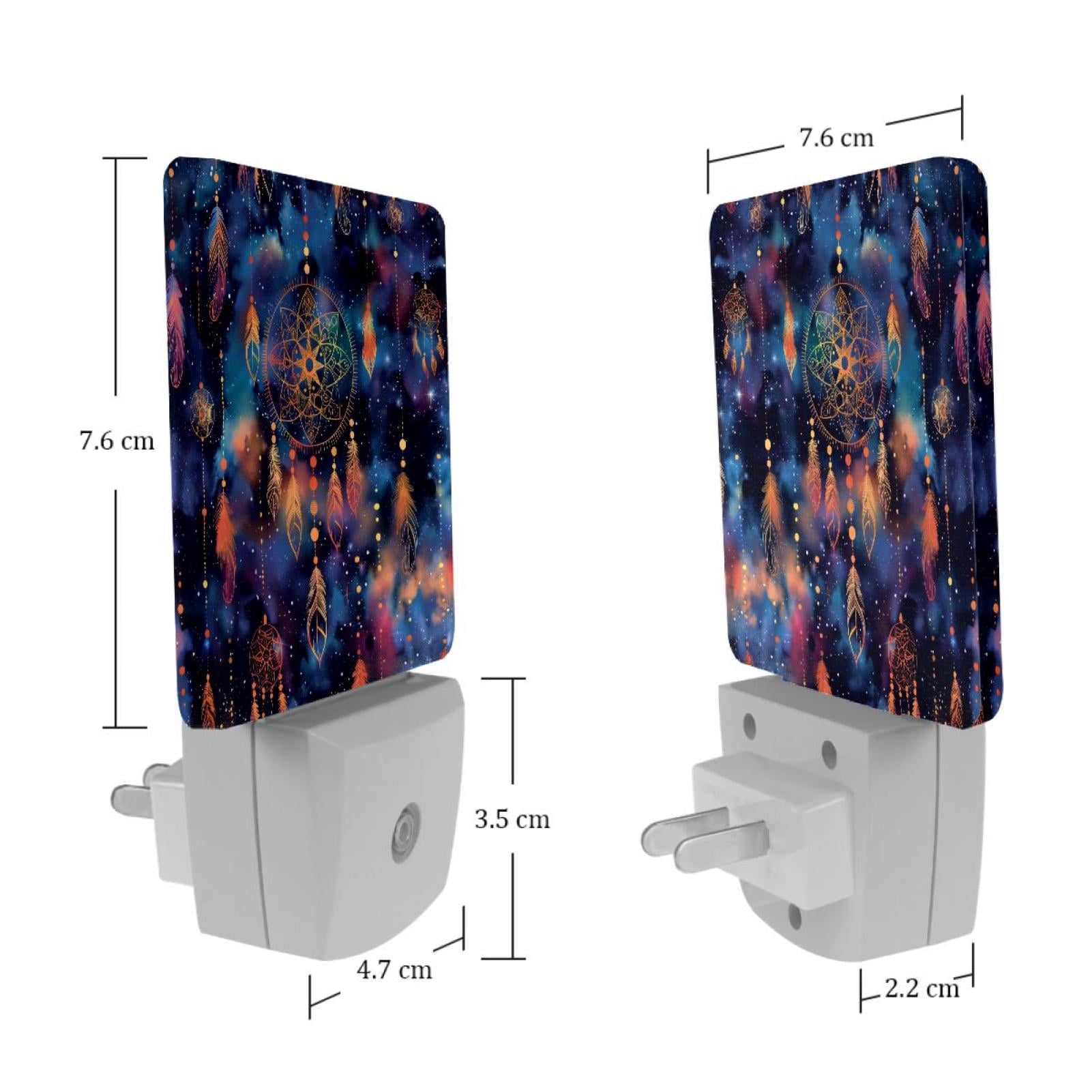 PhooArto Galaxy Dreamcatcher Patterns Plug in LED Night Light Auto Sensor Dusk to Dawn Decorative Night for Bedroom, Bathroom, Kitchen, Hallway, Stairs, Baby's Room, Energy Saving