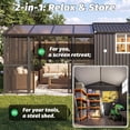 thumbnail image 3 of YODOLLA 10' x 16' Sunroom and Storage Shed Combo, 10' x 10' Screened Patio Enclosure with 6' x 10' Metal Shed, Sliding Doors and Window, Dark Gray, 3 of 7