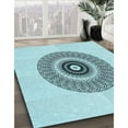 thumbnail image 3 of Ahgly Company Machine Washable Indoor Rectangle Transitional Electric Blue Area Rugs, 5' x 7', 3 of 7