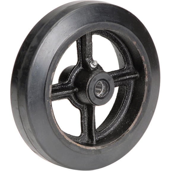 Global Industrial 5/8 8" x 2" Mold-On Rubber Wheel, 5/8" Axle, 1/Pk