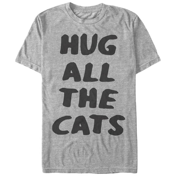 Men's Lost Gods Hug All the Cats  Graphic Tee Athletic Heather Small