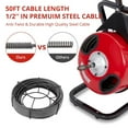 thumbnail image 2 of Drain Cleaner Machine 50FT x 1/2 Inch, Professional Electric Drain Auger Sewer Auger Fits 1 to 4 Inch Pipes with 4 Cutter & Air-Activated Foot Switch, 2 of 7