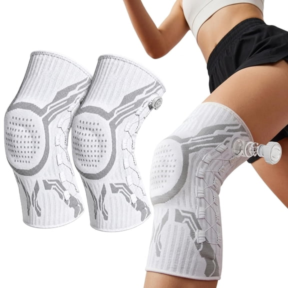MUTRAIN 2 Pcs Adjustable Knob Knee Brace, White Polyester Patella Gel ...