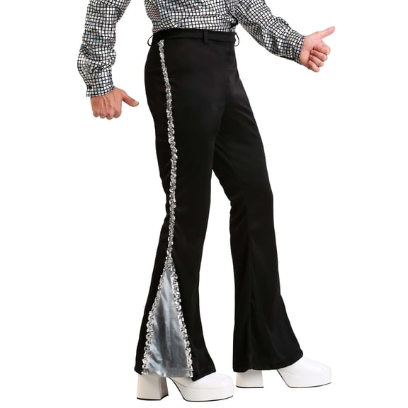 Men's Plus Size Silver Sequin Disco Pants