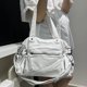 thumbnail image 4 of Bolso bandolera de hombro lavado con múltiples cremalleras de gran capacidad con diseño de motocicleta antigua para mujer Y2K, 4 of 4