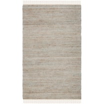 SAFAVIEH Natural Fiber Peronel Abstract Area Rug, Natural/Teal, 5' x 8'