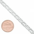 thumbnail image 2 of 5.5mm .925 Sterling Silver Diamond-Cut Flat Mariner Chain Link Bracelet, 8 inches, 2 of 7