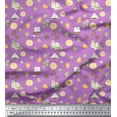 thumbnail image 1 of Soimoi Purple Poly Georgette Fabric Tea Bag,Star Anise & Lemon Slice Vegetable Decor Fabric Printed Yard 42 Inch Wide, 1 of 3
