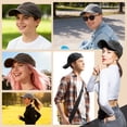 thumbnail image 7 of Bocaoying 3 Pack Washed Cotton Baseball Caps for Men Women, Breathable Retro Adjustable Dad Hats with Structured Crown, Curved Brim Ball Caps for Running, Outdoor, Daily Wear, Black/Grey/Coffee, 7 of 7