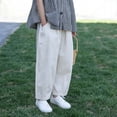 thumbnail image 5 of CPNG Girls Wide Leg Pants Solid Color Elastic Waist Casual Cropped Pants Trendy Baggy Lightweight Breathable Streetwear, 5 of 5