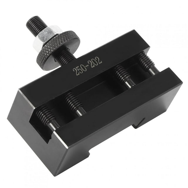 Support d'Outils de Tour en Acier à Haute Teneur en Carbone pour Remplacement Rapide / Durable et Résistant à la Corrosion / Compatible avec Colonne à Outils 250-202 / Idéal pour Tourning de Précision et Direction Faciale en Usinage, Automobile