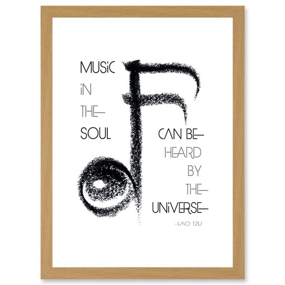 Lao Tzu Music In The Soul Universe Uplifting Quote Artwork Framed Wall Art Print A4