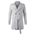 thumbnail image 4 of JUMESGU Men Waterproof Long Trench Coats Men's Thermal Single Coat Business Peacoat (Grey,XXL), 4 of 4