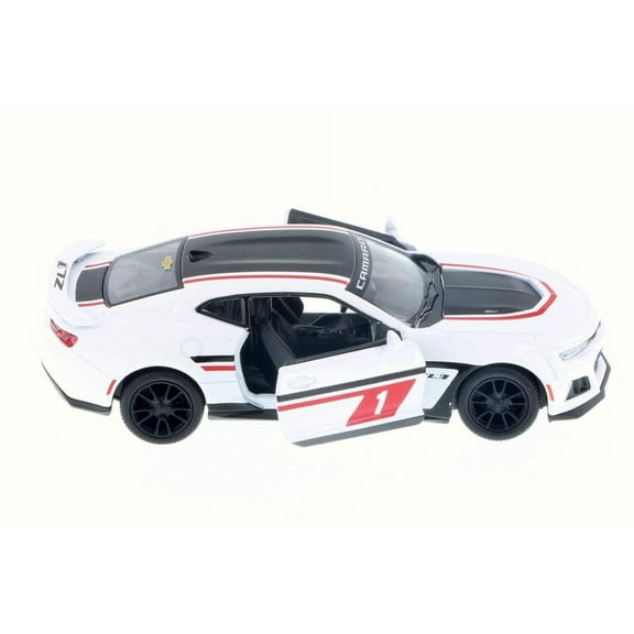 2017 Chevrolet Camaro ZL1 #1 with Decals, White - Kinsmart 5399DF - 1/38 Scale Diecast Model Toy Car