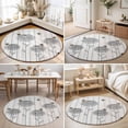 thumbnail image 4 of Round Area Rugs 3.3Ft, Bumble Bee Flowers Non-Slip Washable Circle Rugs Carpet, Farmhouse Animals Flowers Wooden Grain Indoor Outdoor Rug Floor Mats Throw Runner for Bedroom Living Room Bathroom, 4 of 8