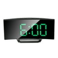thumbnail image 2 of Reloj despertador digital con función luminosa LED y diseño de espejo especial, reloj electrónico inteligente curvo., 2 of 14