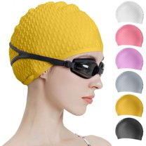 2PCS Silicone Swim Cap,Comfortable Bathing Cap Ideal for Curly Short Medium Long Hair, Swimming Cap for Women and Men, Shower Caps Keep Hairstyle Unchanged