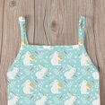 thumbnail image 4 of naisibaby Toddler Kids Girls Summer Cute Sleeveless Romper, Baby Flower Printed Suspenders Jumpsuit Blue 4T, 4 of 8