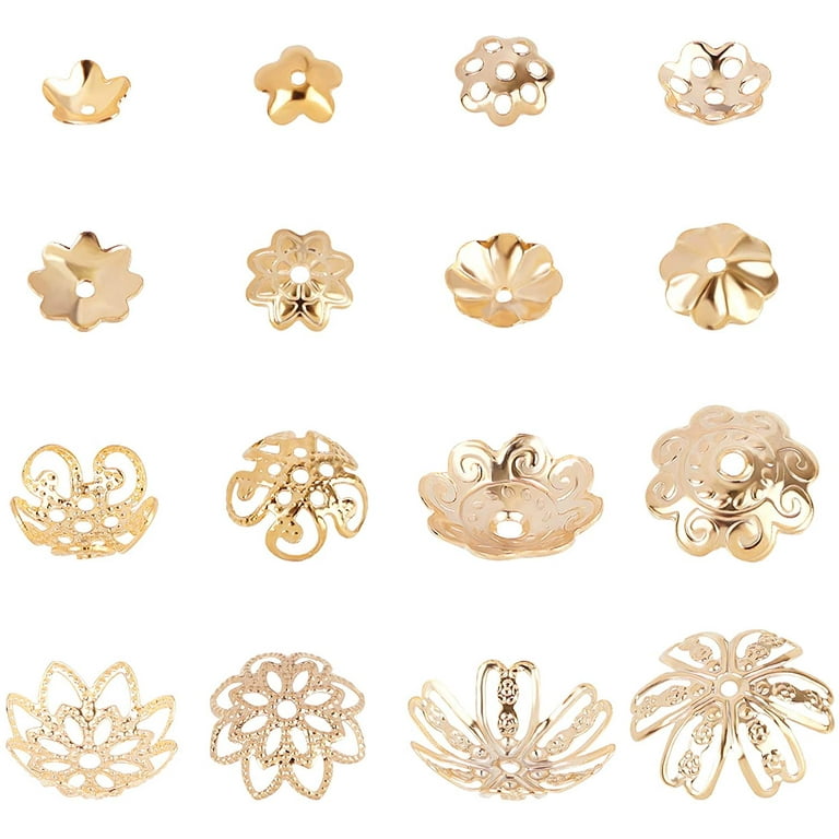 200pcs 7 9mm Gold Flower Petal Beads Caps Bulk End Spacer Charms Bead Caps  For Jewelry Making Accessories DIY Supplies – the best products in the Joom  Geek online store