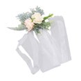 thumbnail image 2 of Flores artificiales para ceremonia de boda, elegante decoración de flores para silla europea de gasa rosa, 2 of 8
