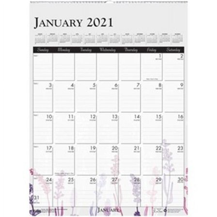 Wild Flower Monthly Wall Calendar