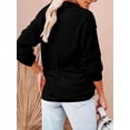 thumbnail image 3 of Túnica con cremallera para mujer Tops de manga larga con cuello en V profundo Blusas holgadas informales Trajes de verano, Negro, L Monstrate AP003810-03, 3 of 5