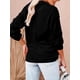 thumbnail image 3 of Túnica con cremallera para mujer, blusas de manga larga con cuello en V profundo, blusas holgadas informales, trajes de verano, negro, xl Noticed AP003810-04, 3 of 5