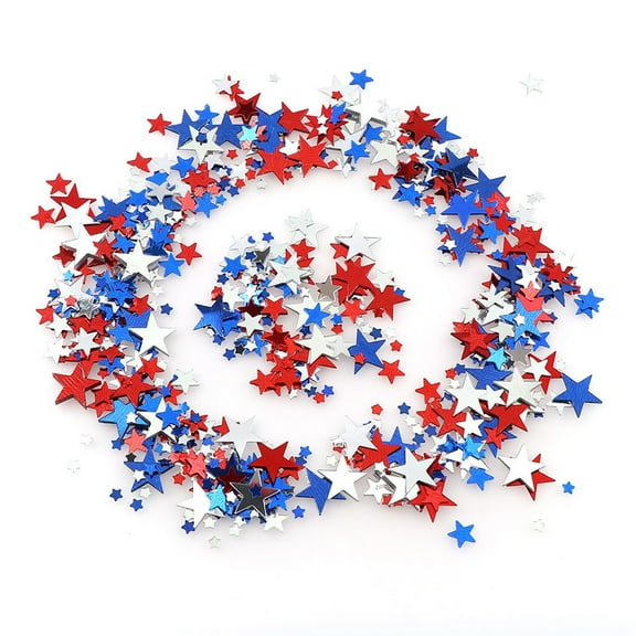 Meitianfacai Red, White, Blue Star Confetti PVC 30g