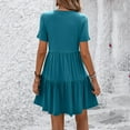 thumbnail image 6 of vigerkar Women Summer Casual Dress Short Sleeve Crewneck Swing Mini Tshirt Dresses 2025 Vacation Beach Short Sundress Blue, M, 6 of 6