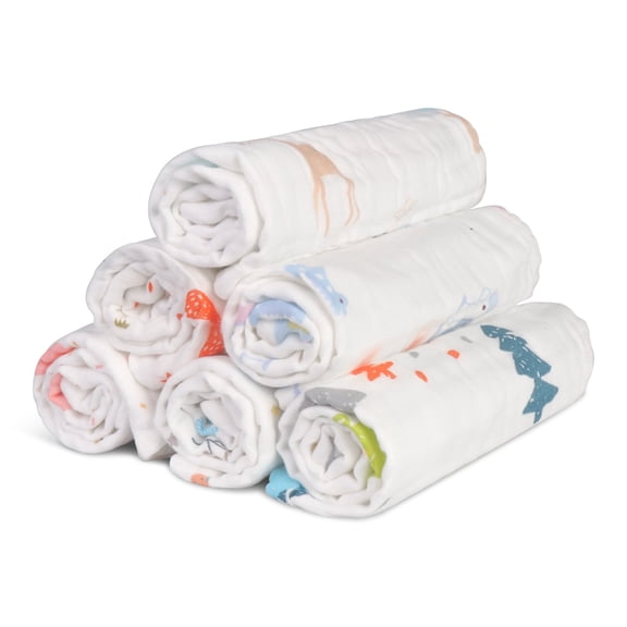 Baby Muslin Burp Cloths 100% Cotton 6 Pack Newborn Spit up Rags Extra Absorbent and Soft Burping Rags for Girls and Boys Large 20 x 10 inch