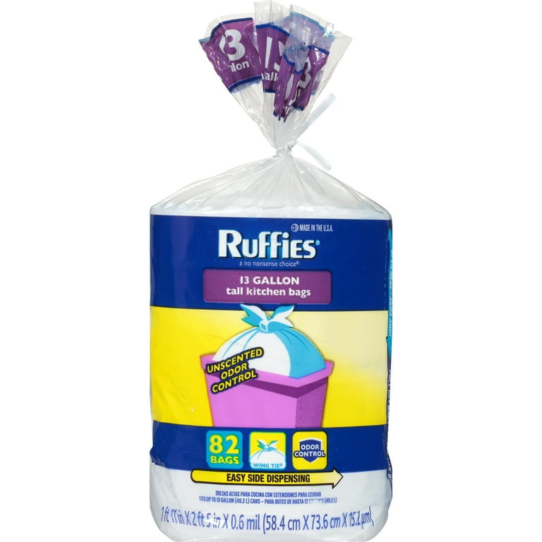 Ruffies® 30 Gallon Unscented Odor Control Large Trash Bags 20 Ct Bag, Cleaning