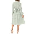 thumbnail image 3 of INSPIRE CHIC Women's Floral Dress Long Sleeve V Neck Pleated Flowy Summer Midi Dress M Green, 3 of 5