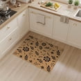 thumbnail image 2 of ODIKA 3'x5' Tan Botanical Floral Scattered Design Washable Area Rug Whimsical Folk Art Motifs With Leaves Flowers Dots Diamond Accents Rustic Non-Slip, Flatweave, Easy Care for Hallway, Laundry Room, 2 of 7