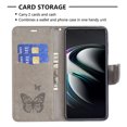 thumbnail image 3 of Feishell Samsung S21 Plus Case Butterfly Embossed Pattern Premium Leather Wallet Cover Flip Stand Card Slots Holder Magnetic with Wrist Strap Case for Samsung Galaxy S21 Plus, Gray, 3 of 8
