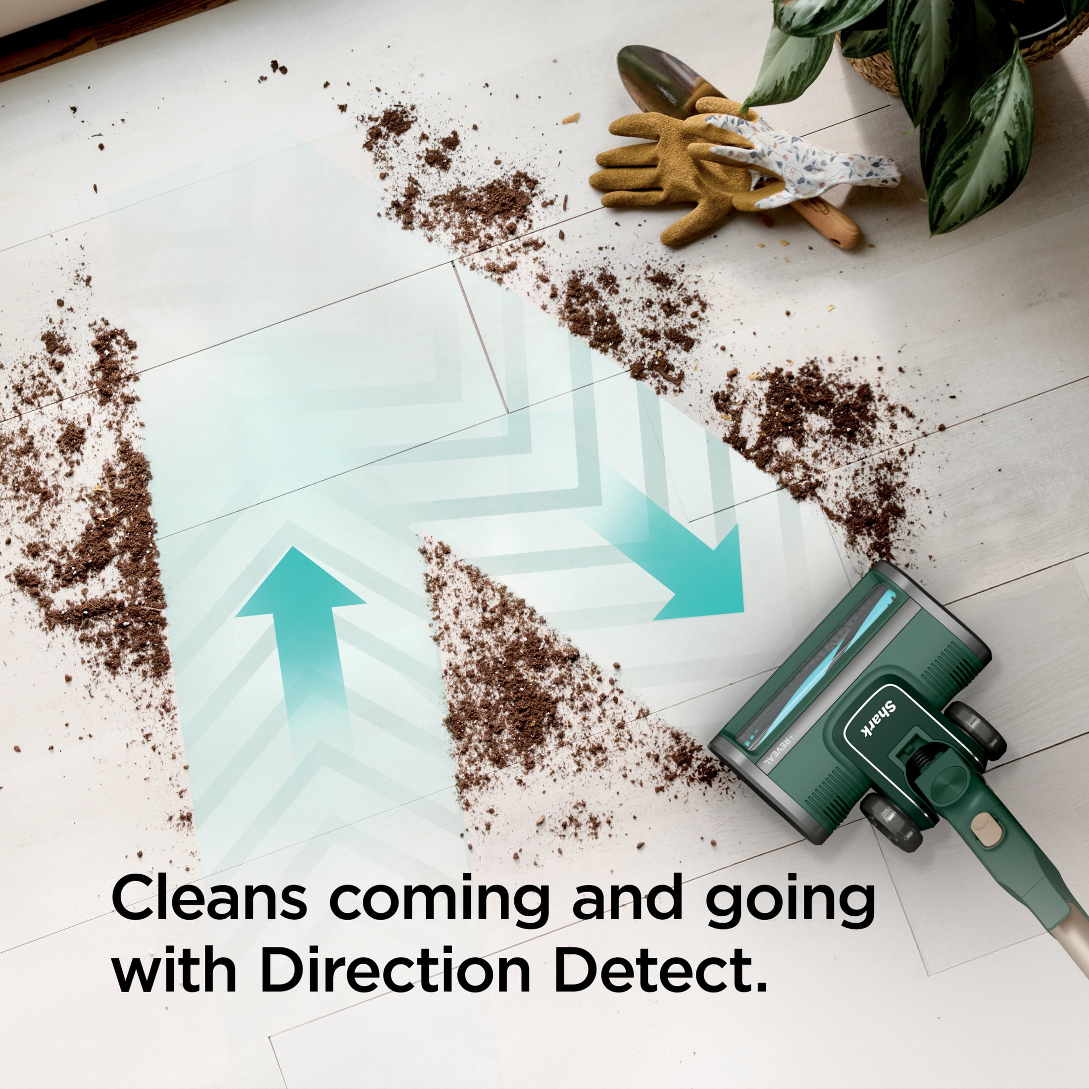 Shark Detect + Reveal Corded Stick Vacuum, with Direction Detect, Reveal Technology, Self-Cleaning Brushroll, Pet Hair Pickup, Handheld Conversion, Swivel Steering, ZS500 Green