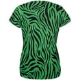 thumbnail image 2 of Zebra Print Green All Over Womens T-Shirt - Large, 2 of 2