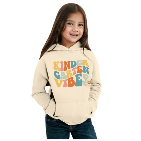 

Kids Boys Girls Autumn WInter School Season Kindergarten Letter Printed Long Sleeve Hoodie Warm and Comfortable Tops Children s Clothing Boy Hoodies Toddler Hoodies Boys Toddler Girl Dinosaur Sweater