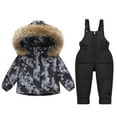 thumbnail image 2 of ATOGUTA Boys Ski Suit 2-Piece Ski Jacket and Snowbib Snowsuit Set Windproof Waterproof Winter Outerwear Size 1T-6, Black, 2 of 6