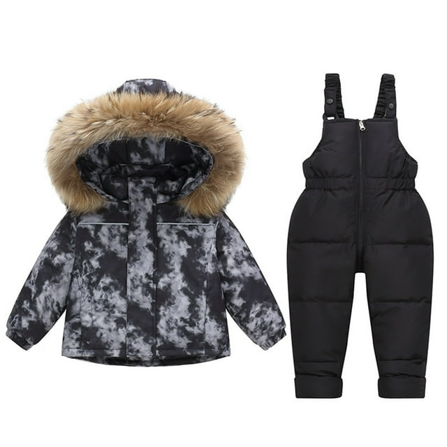 Birdeem Children's Winter Down Jacket Two-Piece Set, Overalls Jumpsuit Ski Suit