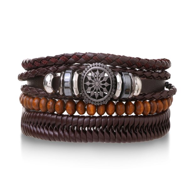 Pulsera De Cuero Multicapa De Metal Punk Gótico Vintage/Para Hombre & amp ; Brazaletes Masculinos Joyería De Brazo Al Por Mayor