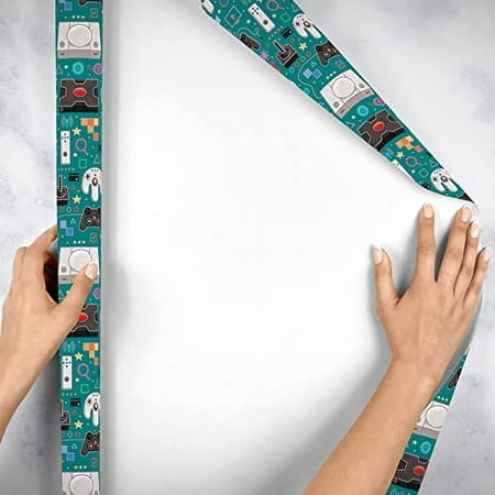 JILLSON & ROBERTS Bulk Kids Gift Wrap, Video Games, Full Ream 833 feet x 24 inches