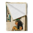thumbnail image 2 of Egyptian Print Soft Flannel Fleece Throw Blanket, Old Papyrus Depicting Queen Nefertari Historical Empire Artwork, Cozy Plush for Indoor and Outdoor Use, 70" x 90", Multicolor, by Ambesonne, 2 of 5