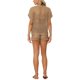 thumbnail image 3 of INSPIRAR CHIC Conjunto de Dos Piezas de Playa de Verano de Tejido de Ganchillo para Mujeres, Camisetas de Manga Corta con Pantalones Cortos, Conjunto de Cubierta en Color Caqui S, 3 of 6