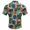 thumbnail image 7 of Domuza Hawaiian Tropical Shirt Men Short Sleeve Fashion Casual Button T-Shirt Lounge Vacation Lightweight Loose Fit Tees Black 5XL, 7 of 7