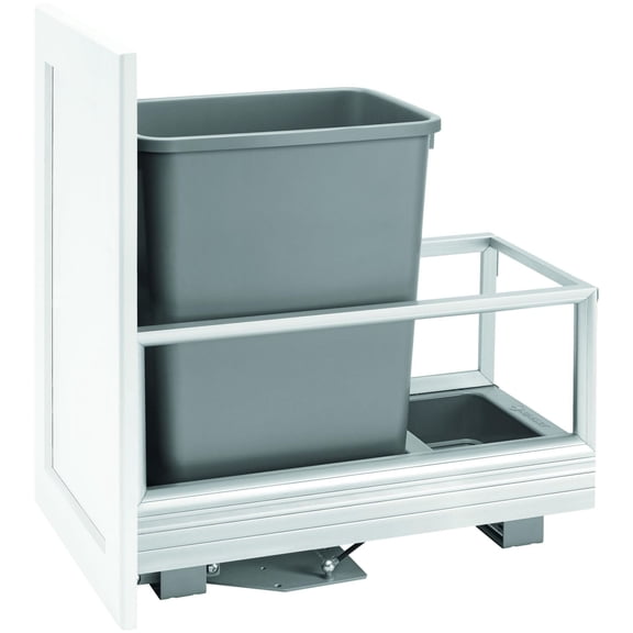 Rev-A-Shelf 5149-15DM-117 Contemporary 12-1/4"W Aluminum Single 35 Qt / 8.75 Gallon Pull